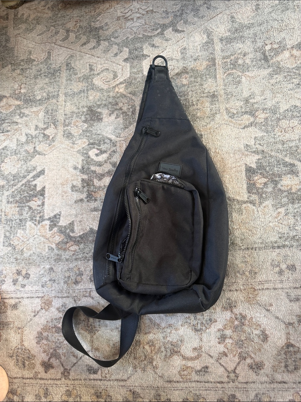 Vera Bradley Black Sling Belt Bag with Front Pocket